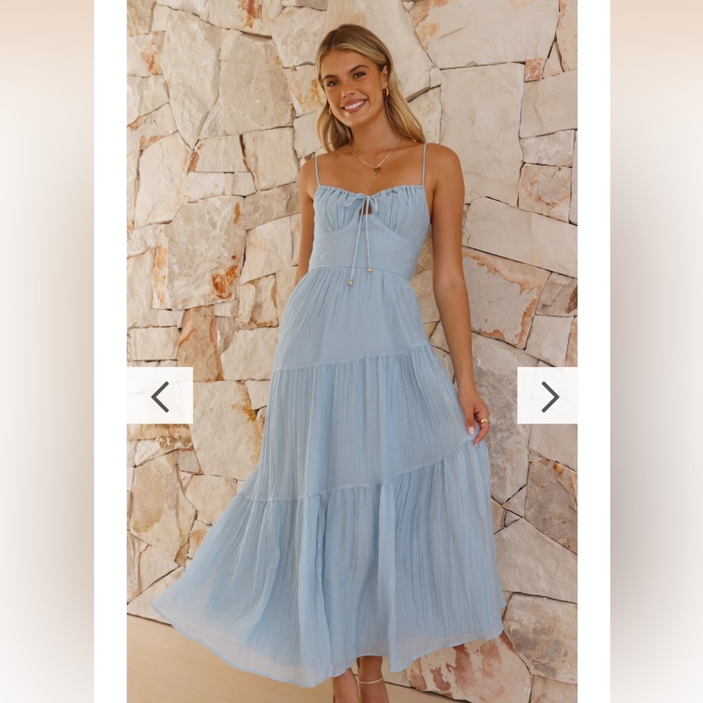 Billy J Boutique blue maxi dress thin adjustable straps